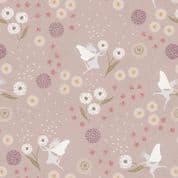 Fairy Clocks - 7550 - Lewis & Irene A505.1 - Fairy Clocks on Warm Linen Colour Cotton Fabric