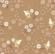 Fairy Clocks - 7552 - Lewis & Irene A505.3 - Fairy Clocks on Deep Gold Cotton Fabric