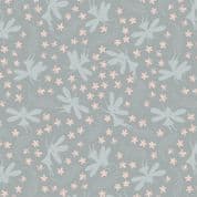 Fairy Clocks - 7557 - Lewis & Irene A507.2 - Light Grey Floral Fairies Metallic Cotton Fabric