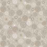 Fairy Clocks - 7559 - Lewis & Irene A508.1 - Cream Linen Dandelions Metallic Cotton Fabric