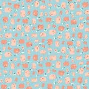 Fun on the Farm - 9114 - Makower UK - Happy Pigs on Blue - 069_B - Cotton Fabric