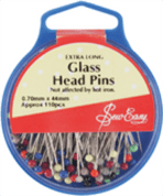 Glass Head Pins - 44mm x 0.7mm