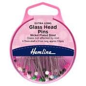 Glass Head Pins - 75mm - Super Long
