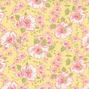 Grace - 8091 - Pink Floral on Yellow Background - Brenda Riddle - Moda 18720.14 - Cotton Fabric