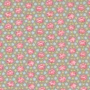 Grace - 8094 - Small Pink Floral on Taupe - Brenda Riddle - Moda 18721.12 - Cotton Fabric
