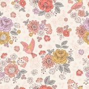 Hannahs Flowers - 8251 - Songbirds on Cream - Lewis & Irene A614.1 - Cotton Fabric