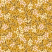Hannahs Flowers - 8258 - Floral Berries on Gold - Lewis & Irene A616.2 - Cotton Fabric