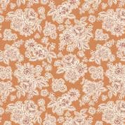 Hannahs Flowers - 8265 - Cream Floral on Light Brown - Lewis & Irene A618.3 - Cotton Fabric