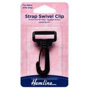 Hemline Swivel Clip - Black - 25mm