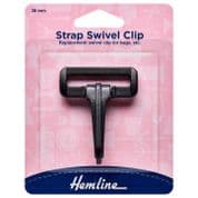 Hemline Swivel Clip - Black - 38mm