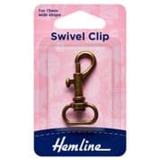 Hemline Swivel Clip - Bronze - 15mm