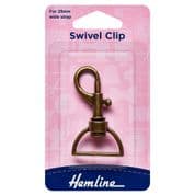 Hemline Swivel Clip - Bronze - 25mm