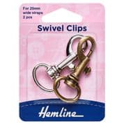 Hemline Swivel Clips - Bronze and Nickel - 20mm - 2 Pieces