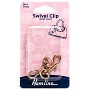 Hemline Swivel Clips - Rose Gold - 13mm - 2 Pieces