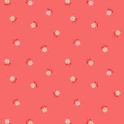 Hibiscus Hummingbird - 8270 - Little Flowers Dark Coral - Lewis & Irene A594.2 - Cotton Fabric