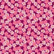 Hibiscus Hummingbird - 8276 - Hibiscus on Dark Pink - Lewis & Irene A596.2 - Cotton Fabric