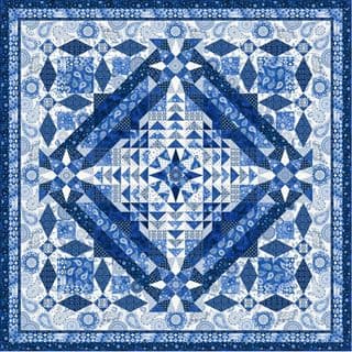Indigo Splash - Block of the Month (7 months) - Finished Size 95” x 95”