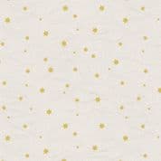 Jardin de Lis - 7384 - A485.1 Gold Metallic Stars on Cream - Lewis & Irene Cotton Fabric
