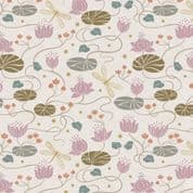 Jardin de Lis - 7387 - A486.1 Gold Lilies on Cream - Lewis & Irene Cotton Fabric