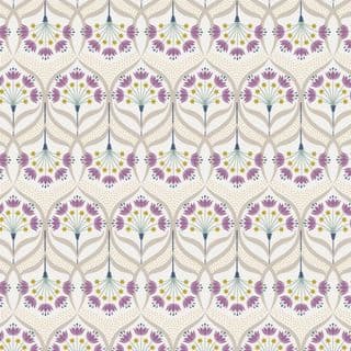 Jardin de Lis - 7390 - A487.1 Metallic Star Floral on Cream - Lewis & Irene Cotton Fabric