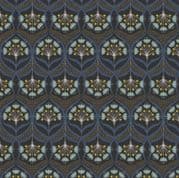 Jardin de Lis - 7392 - A487.3 Metallic Star Floral on Black - Lewis & Irene Cotton Fabric