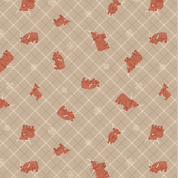 L&I - Small Things Celtic Inspired- 8937 - Highland Cows Natural Check - SM71.1 - Cotton Fabric