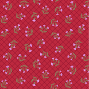L&I - Small Things Celtic Inspired- 8942 - Thistles on Red Check - SM72.3 - Cotton Fabric