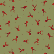 L&I - Small Things Celtic Inspired- 8950 - Stag on Green - SM75.2 - Cotton Fabric