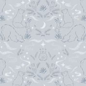 Lewis & Irene Arctic Adventure - 8722 - Winter Nights on Light Grey - CC28.1- Cotton Fabric