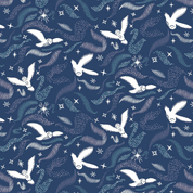 Lewis & Irene Arctic Adventure - 8727 - Arctic Aura on Midnight Blue - CC29.3 - Cotton Fabric