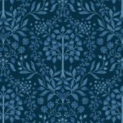 Lewis & Irene Brensham - 8702 - Trees on Dark Blue - A748.3 - Cotton Fabric