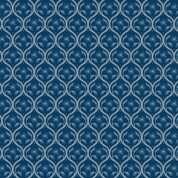 Lewis & Irene Brensham - 8714 - Floral Trellis on Dark Blue - A752.3 - Cotton Fabric