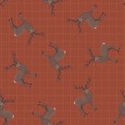 Lewis & Irene - Celtic Coorie - 6784 - Stags on Burnt Orange - A417.3 - Cotton Fabric