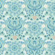 Lewis & Irene - Chalki - 8965 - Octopus on Pale Turquoise Green - A802.2 - Cotton Fabric