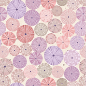 Lewis & Irene - Chalki - 8977 - Pink and Purple Sea Urchin Shells on Cream - A806.2 - Cotton Fabric