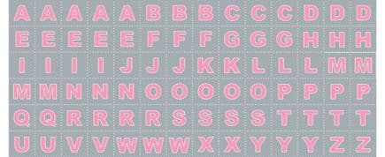 Lewis & Irene - Christmas Glow - 6706 - Pink Alphabet Letters on Grey - C49.1 - Cotton Fabric
