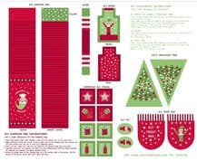 Lewis & Irene - Christmas Glow - 6711 - Elf Accessories Panel, Red & Green - C50.3 - Cotton Fabric