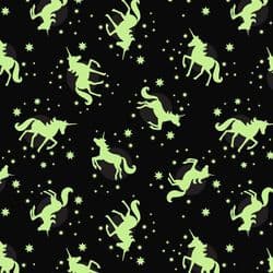 Lewis & Irene - Fairy Nights - 6920 - Unicorns on Black  - A407.3 - Cotton Fabric