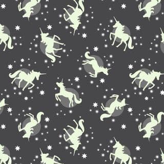 Lewis & Irene - Fairy Nights - 6920 - Unicorns on Black - A407.3 - Cotton Fabric