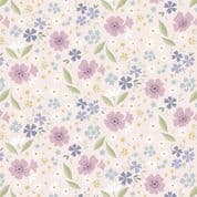 Lewis & Irene - Floral Song - 8809 - Floral Art on Light Pink - CC32.1 - Cotton Fabric