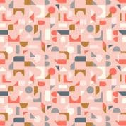 Lewis & Irene - Forme - 6934 - Scattered Geometric on Pink - A412.2 - Cotton Fabric