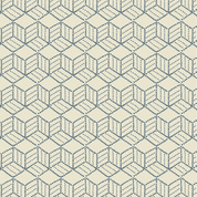 Lewis & Irene - Hajime - 9014 - Hex Geo Indigo on Cream - SH05 - Cotton Fabric