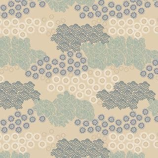 Lewis & Irene - Hajime - 9017 - Japanese Style Clouds on Natural Background - SH08 - Cotton Fabric