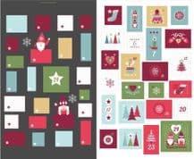 Lewis & Irene - Hygge Christmas - 5994 - Advent Calender on Black - C32.3 - Cotton Fabric