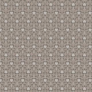 Lewis & Irene - Michaelmas - 6829 - Stylised Heart Floral in Dark Taupe - A400.3 - Cotton Fabric
