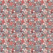 Lewis & Irene - Michaelmas - 6831 - Modern Floral on Soft Red - A401.2 - Cotton Fabric