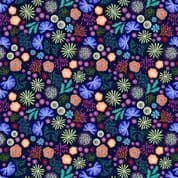 Lewis & Irene - Ocean Glow - 8805 - Coral on Dark Blue - A783.3 - Cotton Fabric