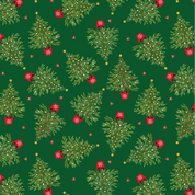 Lewis & Irene - Oh Christmas Tree - CW-X034 - Tree on Green Gold Metallic - C116.3 - Cotton Fabric