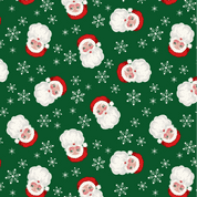 Lewis & Irene - Oh Christmas Tree - CW-X040 - Santa on Green Gold Metallic - C118.3 - Cotton Fabric