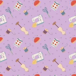 Lewis & Irene Small Things Craft - 7357 - Dressmaking on Purple SM32.2 - Cotton Fabric